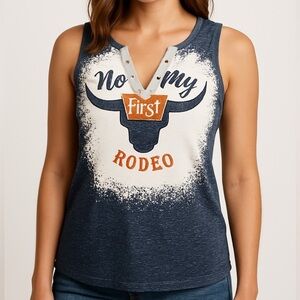 Gray Rodeo Graphic Tank Top